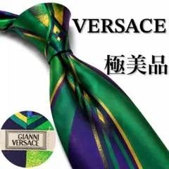 極美品 GIANNI VERSACE ネクタイ 総柄 マルチカラーストライプ - メルカリ