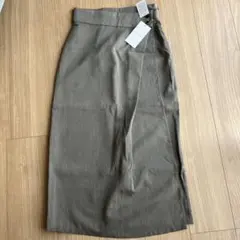 新品　Edit Sheen ラップ風タイトスカート ロング丈 チャコールグレーのサムネイル