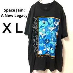スペースジャム キャラクター Tシャツ クルーネック半袖 L 黒 綿 お出かけのサムネイル