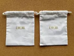 Diorクリスチャンディオールノベルティ巾着袋2枚セット