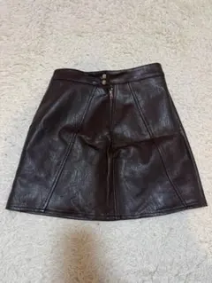 レザースカート ブラウン 最終価格
