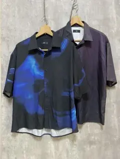 HARE ハレ　半袖　シャツ ブルー　パープル　2点　セット　さらさら　ブラックのサムネイル