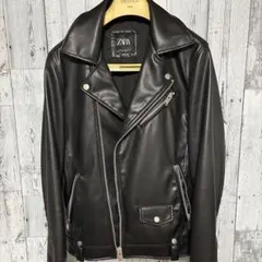 【りえさま専用】【ZARA】黒 レザー ライダースジャケット