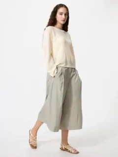 ユニクロ ナイロンキュロット ベージュ M 新品