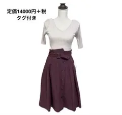 14000円タグ付き ビーラディエンス ニット ドッキングワンピース Aラインのサムネイル