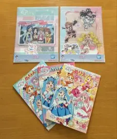 プリキュア ステーショナリーコレクション クリアファイル２冊、ぬりえ３冊セット