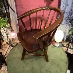 L３　オールドヴィンテージ 柏木工 ３６０度回転　ブナ無垢材　アームチェア