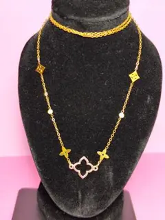 ゴールド フラワーモチーフ ネックレス　商品番号「NB」