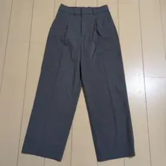 ユニクロ　タックワイドパンツ グレー　M　裾上げ無し