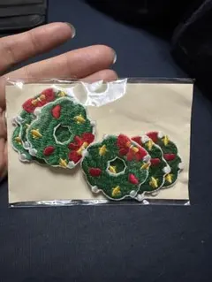 刺しゅうパッチ アイロンワッペン 1個/6個入り クリスマスの要素 クリスマスス