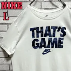 NIKE☆Tシャツ センターロゴ ビッグロゴ スウィッシュロゴ L ホワイト/白