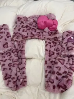 ユニバ キティヒョウ柄 被り物