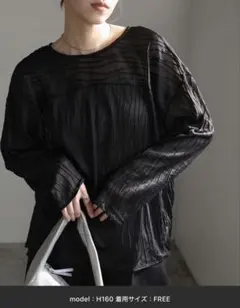 セレクトモカ SELECT MOCA ウェーブシアートップス ブラック