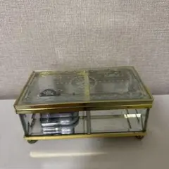 オルゴール ガラス製 金色装飾 ゴールドオルゴール 星に願いを 小物入れ