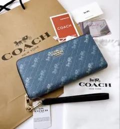 2個コーチ COACH 長財布 ロング ジップ アラウンド CBO02ブルー