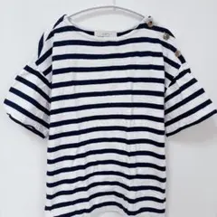 LOFT 半袖Tシャツ 【S】ストライプ柄 ボーダー 白 ネイビー カジュアル