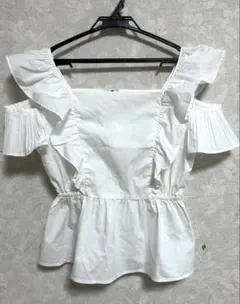 シフォン　カットソー　シャツ　半袖　ノースリーブ　Tシャツ　ハイウエスト