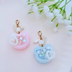 SALE　28　シャカシャカキーホルダー　レジン シェイカー　2個セット　くま