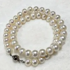 テリ強✨あこや真珠 パール ネックレス シルバー 7.0-7.5mm ［R44