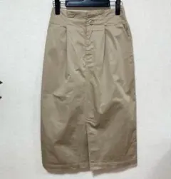 GLACIER ロングスカート コットン ストレッチ ベージュ L