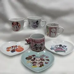 ディズニー2013バレンタイン限定とミニーマリー食器7点スーベニア未使用美品