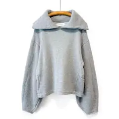 アダムエロペ 襟付きスウェット ビッグカラー コクーン 裏毛