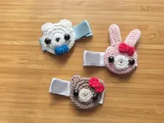 【ハンドメイド】アニマルヘアクリップセット 3個