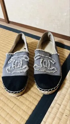 CHANEL エスパドリーユ デニム ネイビー - メルカリ