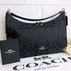 未使用級☆COACHコーチ ショルダーバッグ ブラック キャンバス