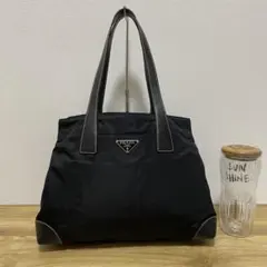 《美品》PRADA（プラダ）ナイロン×レザー ハンドバッグ ブラック 黒