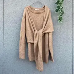 329favori【ファヴォリ】ストールニット ショール プルオーバー 茶系