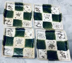 ★新品未使用‼︎ 即発送‼︎ 京都老舗 たち吉 市松模様の銘々皿(陶器)4枚セット★