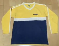 90s アディダス adidas Vネックシャツ　ゲームシャツ M L ロンT