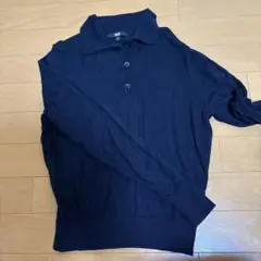 UNIQLO ニットポロシャツ ネイビー　長袖
