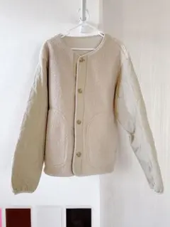 【美品】PLST プラステ ボアフリース リバーシブル ジャケット L ホワイト