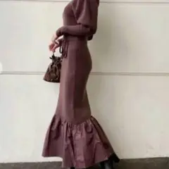 SNIDEL セットアップ ブラウン ニット スカート マーメイド