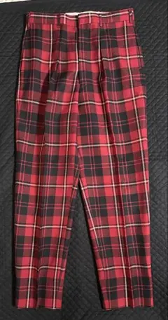【美品】Maul Ruck ウール100% チェックパンツ レッド系 サイズ2