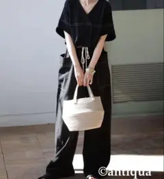 antiqua アンティカ　オールインワン　半袖