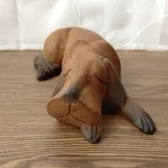 犬の置物 木彫り レトロ