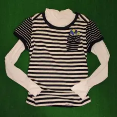 ストライプ 長袖シャツ ポケット付きMサイズ