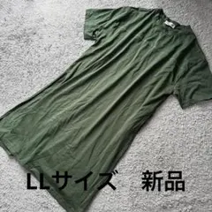 大きいサイズ ステッチデザインtシャツワンピース緑 LL 新品