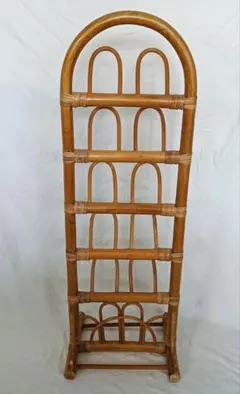 レトロ家具】ラタン 籐製 5段収納ラック 収納棚 約H80 W30cm - メルカリ