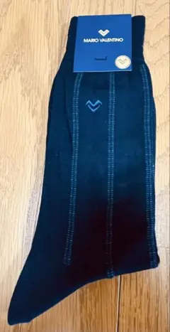 新品未使用MARIO VALENTINO ダークブルー ソックス 25-26cm