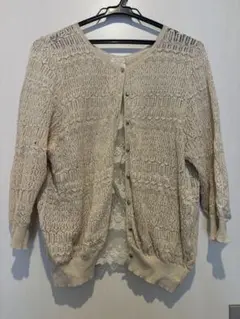 フランシュリッペfl5、ベージュレースカーディガン