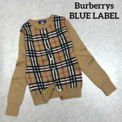 Burberrys BLUE LABEL ノバチェック モヘヤ混 カーディガン