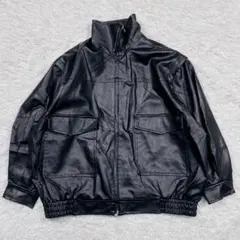 CIAOPANIC TYPY　フェイクレザー2WAYスタンドブルゾン　ブラック