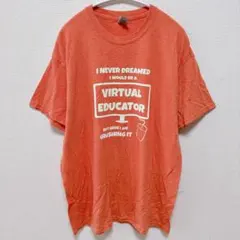 ギルダン メンズ クルーネックＴシャツ プリント Ｌ オレンジ コットン