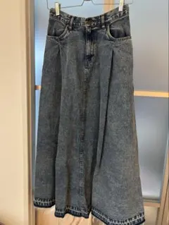 デニム ゴムウエスト ロングスカート