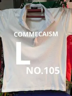 COMME CA ISM ポロシャツ ホワイト L NO.101