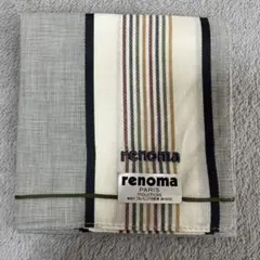 renoma コットンハンカチ チェックストライプ